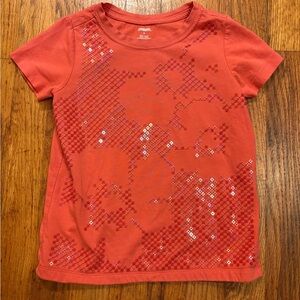 Gymboree Coral Sequin Short Sleeve Tee